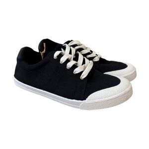 Roxy Pierview Black Canvas Lace Up Low Top Cushion Sneaker NWT